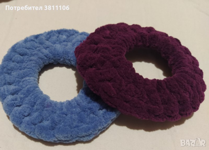 Ръчно плетени скрънчита (ластици за коса)- 6 броя, снимка 1