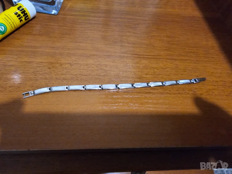 Красива  дамска сребърна гривна със седеф - нежна красота за твоята ръка., снимка 1