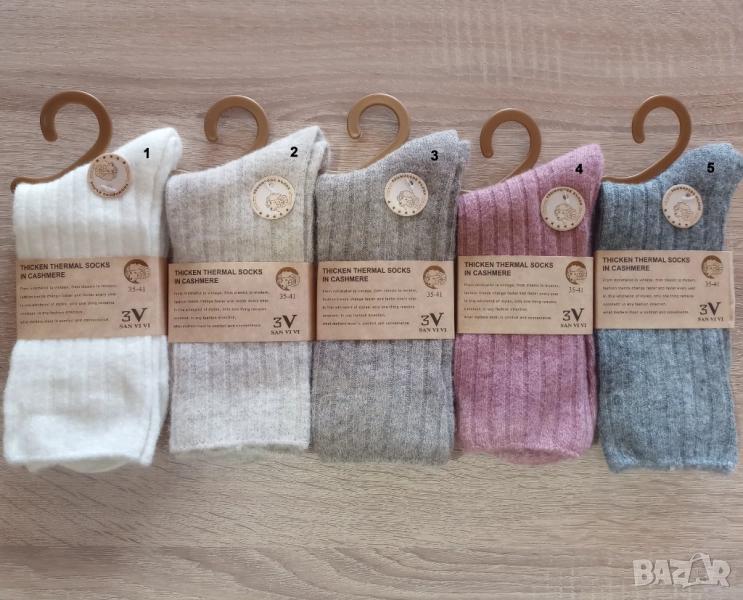 Дамски Топли и Меки Зимни Вълнени Чорапи от Кашмирена Вълна, снимка 1