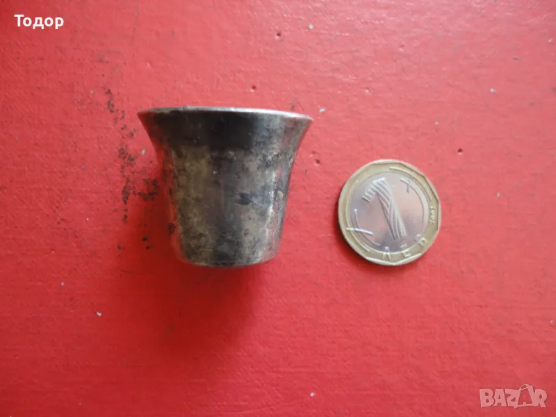 Старинна посребрена чашка рюмка за алкохол 3, снимка 1