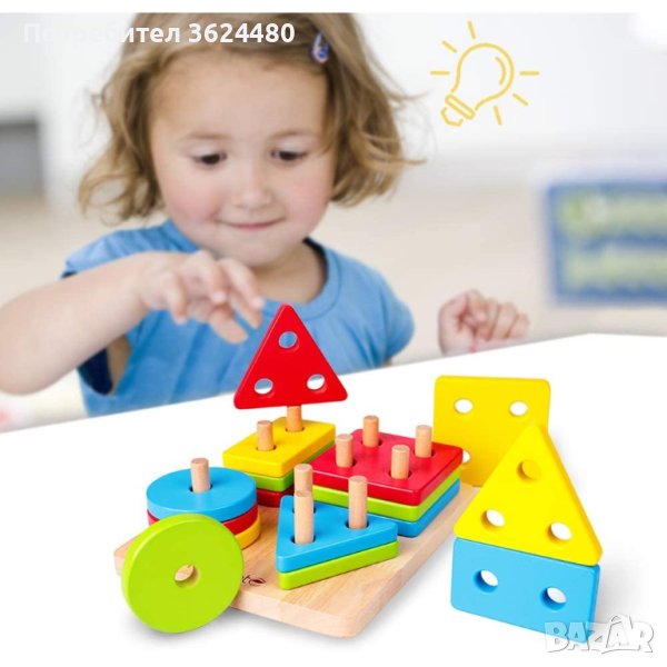 Дървен пъзел за нанизване , снимка 1