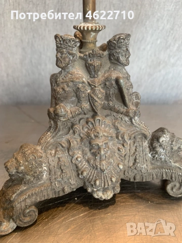 Антична бронзова маслена лампа, снимка 4 - Антикварни и старинни предмети - 53433127