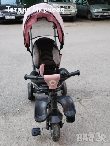 Розова триколка за момиче с опция сън