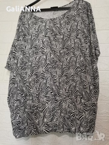 СТРАХОТНА ТУНИКА В БЯЛО И ЧЕРНО 3XL-4XL, снимка 3 - Туники - 40955796