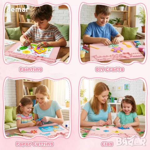 Комплект за рисуване и занаяти - силиконова подложка, 10 четки, инструмент за почистване на четки, снимка 7 - Образователни игри - 53794620