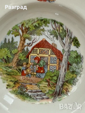 Винтидж детска чиния Хензел и Гретел,  с отделение за топла вода, снимка 6 - Чинии - 51148166