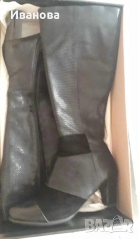 Дамски ботуши ест.кожа и велур, снимка 4 - Дамски ботуши - 51459346