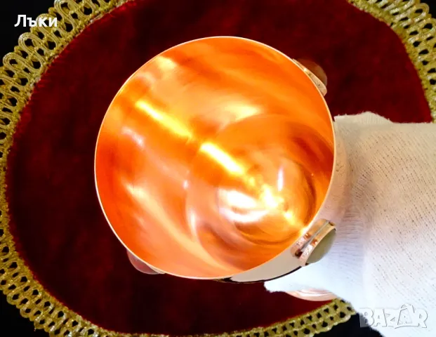 Царски меден бокал,медна чаша за вино,камъни. , снимка 3 - Антикварни и старинни предмети - 50291665