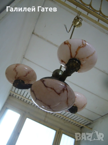 Ретро Полилей с Мраморни Плафони , снимка 4 - Антикварни и старинни предмети - 53146482
