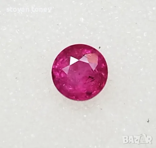 Ненагряван рубин с рядка кръгла форма - 1.33кт! Сертифициран! Нов!, снимка 3 - Други - 45262201