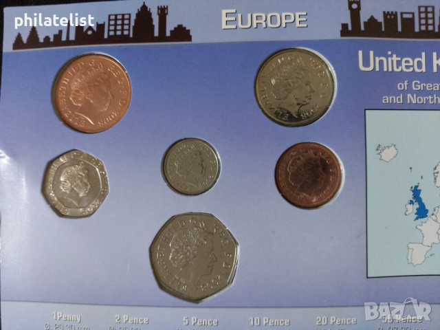 Комплектен сет - Великобритания 2008 , 6 монети , снимка 2 - Нумизматика и бонистика - 44536194