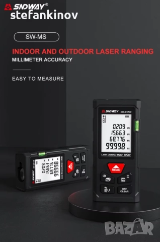 Лазерна ролетка 100м SNDWAY НОВ МОДЕЛ, снимка 13 - Измервателни инструменти - 31213286