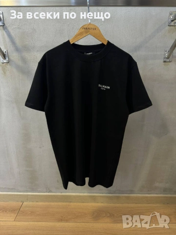 Balmain Мъжка Черна Тениска👕Мъжка Блуза С Къс Ръкав В Черен Цвят Код Mens P.100