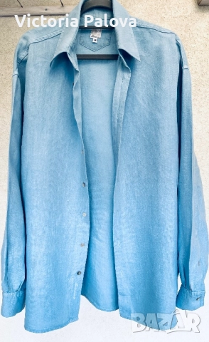 Луксозна риза DEERBERG тежък лен унисекс, снимка 3 - Ризи - 52159100