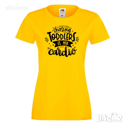 Дамска тениска Chasing Toddlers Is My Cardio Празник на Майката,Подарък,Изненада,Рожден Ден, снимка 8 - Тениски - 36293165