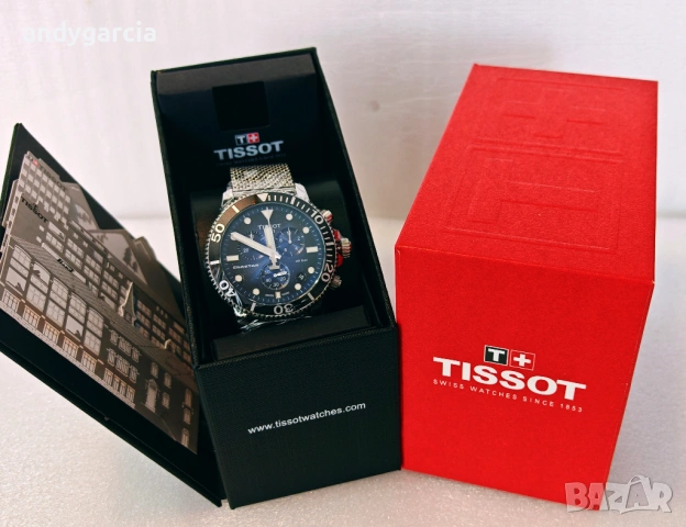  ЧИСТО НОВ TISSOT SEASTAR 1000 CHRONOGRAPH T120.417.11.041.02 часовник кутия 100% оригинал справка S, снимка 6 - Мъжки - 53735579
