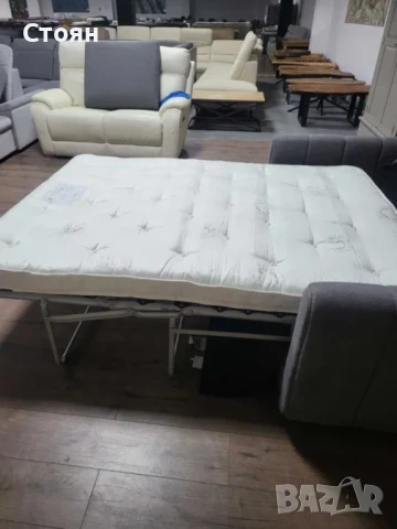 Сив диван от плат с функция сън, снимка 9 - Дивани и мека мебел - 50886773