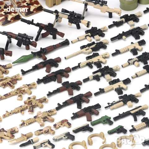 Комплект играчки - военни оръжия, строителни блокове, модели, екипировка - пустинна тематика, снимка 3 - Други - 51744796