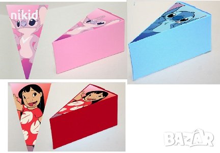 Лило и Стич lilo stitch Кутии кутийки за картонена торта кутия парче за подарък рожден