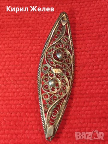 СТАРА СРЕБЪРНА БРОШКА ФИЛИГРАН 6974, снимка 10 - Антикварни и старинни предмети - 30331025