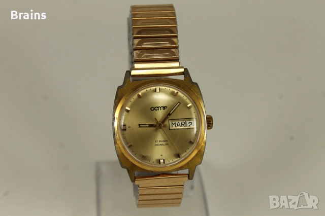 1960's CCMP Швейцарски Позлатен Часовник, снимка 2 - Мъжки - 51773274