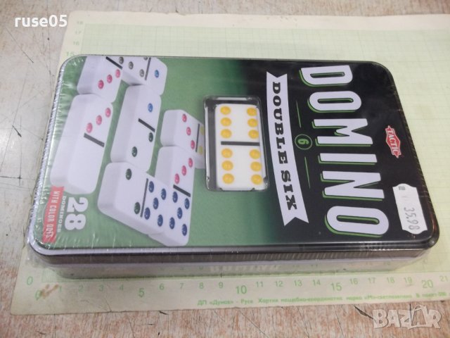 Игра "TACTIC DOMINO 6 DOUBLE SIX" нова в метална кутия, снимка 2 - Домино - 41967632