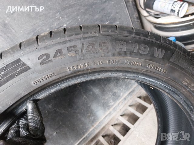 2бр.летни CONTINENTAL 245/45/19 98W DOT 2318, снимка 7 - Гуми и джанти - 41801251