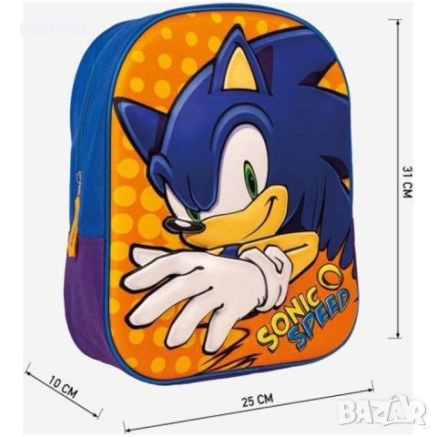 Детска раница Sonic The Hedgehog 3D, 31cm 8445484248364, снимка 5 - Раници - 41801583