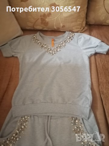 Дамски екип сив с декорация , снимка 2 - Спортни екипи - 42712030