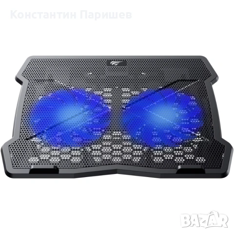 Охлаждаща подложка HAVIT F2075, макс. 15,6 инча, 2 вентилатора 125 mm, двоен USB, 26 db, регулируем , снимка 2 - Лаптоп аксесоари - 53492839