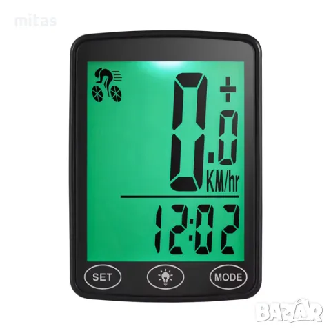 Велокомпютър с 25 функции, Водоустойчив, LED подсветка, LCD 39х48мм., снимка 8 - Аксесоари за велосипеди - 50380913
