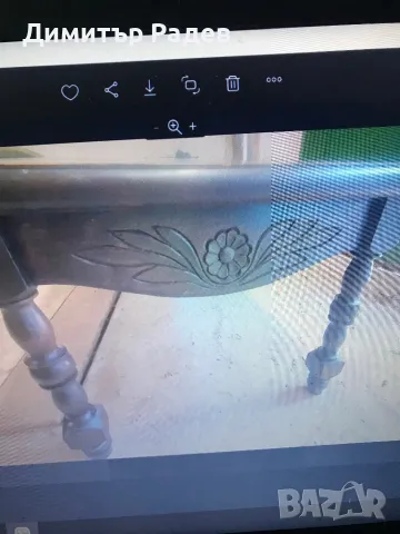 ХОЛНА МАСА МОСИВНА СЪС ХУДОЖ ОФОРМЛЕНИЕ ДЪРВОЗЕБРА ПО НЕЯ--МАСИВНИ РЕТРО СТОЛОВЕ МЕКА МЕБЕЛ-ДЪБ , снимка 5 - Маси - 50347823