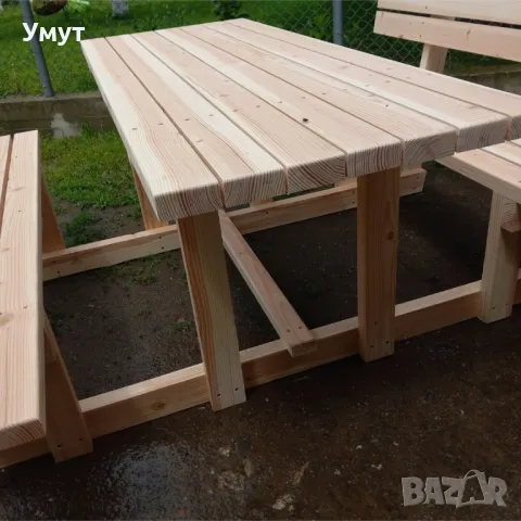 Комплект маса с две пейки , снимка 3 - Маси - 50237898