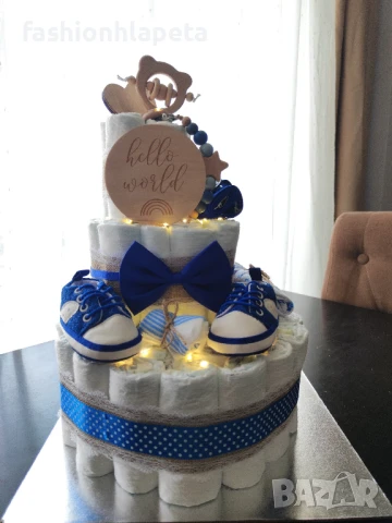 Торта от памперси , снимка 13 - Пелени, памперси - 51098112