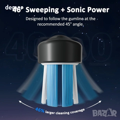 Marchpower 3-в-1 звукова електрическа четка за зъби със зъбен душ и вибрация под ъгъл 46°, снимка 4 - Други - 53707215