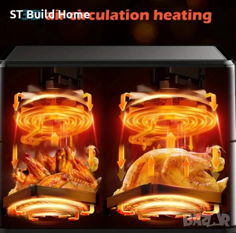 Дигитален въздушен фритюрник 10L • Две зони • 10-в-1 – STBuildHome, снимка 10 - Фритюрници - 51740742