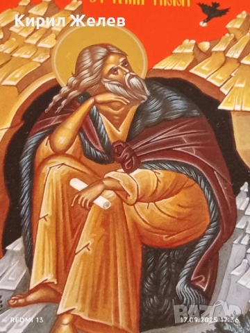 Илия пророк икона на оргалите 50653, снимка 2 - Икони - 51747564