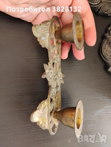 стар метален свещник, снимка 3 - Други ценни предмети - 51053738