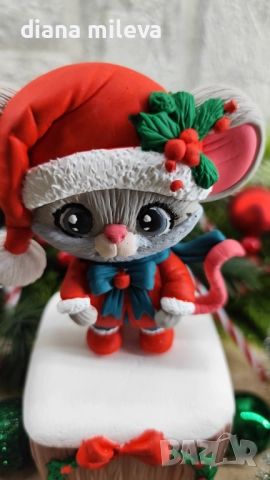 Коледна  Мишка, идеален подарък за малки и големи!!!, снимка 4 - Декорация за дома - 52396703