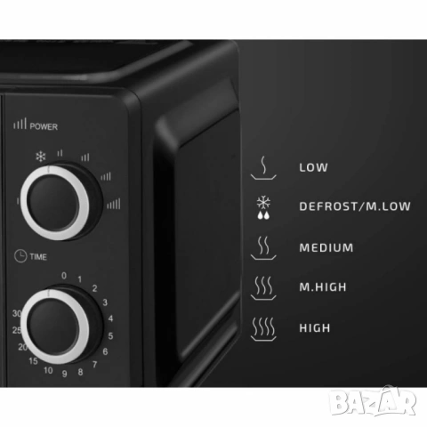 Микровълнова фурна Royalty Line RL-MWO-3818 BLACK - 20L, 700W, снимка 2 - Микровълнови - 53054209