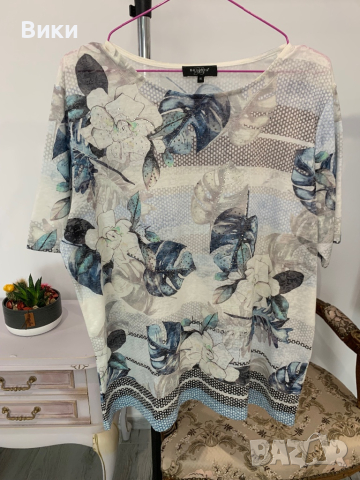 Красива елегантна тениска в размер XL, снимка 6 - Тениски - 44614539