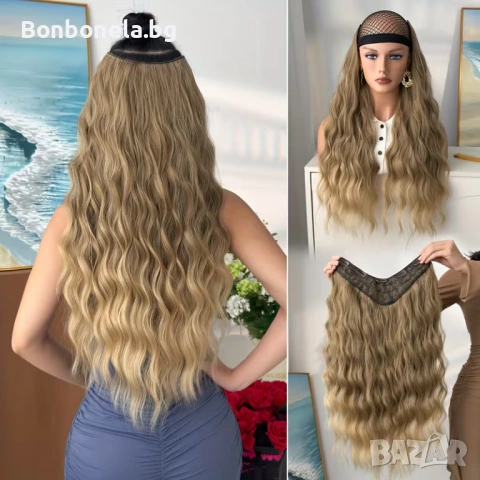 Екстеншън с клипс / треса / треса с клипси / клипс / Удължение за Коса, снимка 4 - Аксесоари за коса - 53034460