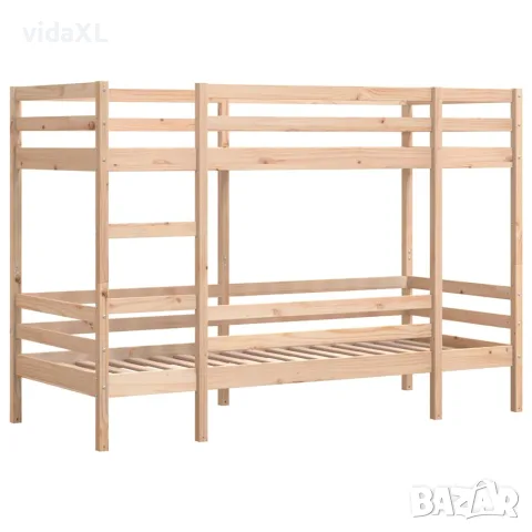 vidaXL Двуетажно легло без матрак 90x200 cm масивна дървесина бор, снимка 3 - Спални и легла - 56146960