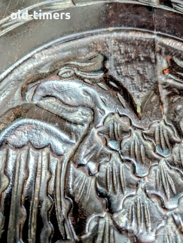 Ръчно резбована помощна масичка от масивно дърво – Двуглав орел, снимка 8 - Антикварни и старинни предмети - 53289476