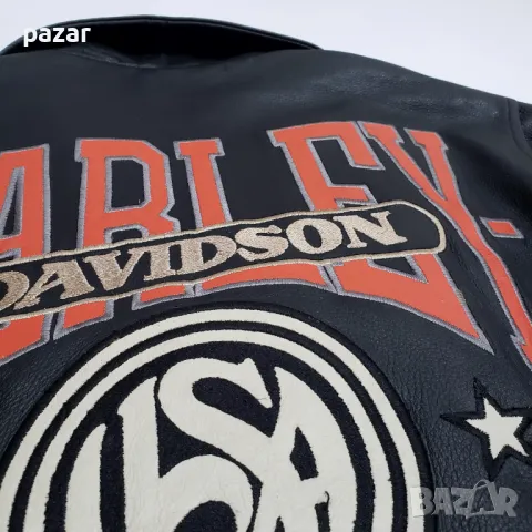 HARLEY DAVIDSON Харли Оригинално Кожено Рокерско Яке Рокерия L-XL, снимка 8 - Якета - 48339226