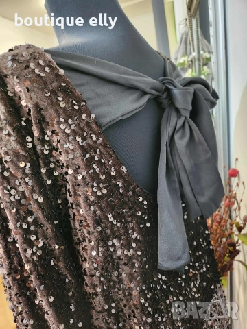 дамска рокля в сиво и кафяво, снимка 3 - Рокли - 52694366