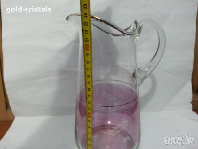 Ретро стъклена кана , снимка 4 - Антикварни и старинни предмети - 36017242