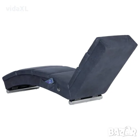 vidaXL Масажираща кушетка, сива, изкуствен велур, снимка 4 - Кушетки - 56146494