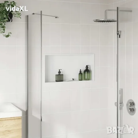 vidaXL Душ ниша, сребрист бяло, 62x32x9 см, неръждаема стомана, снимка 3 - Душове - 56147409