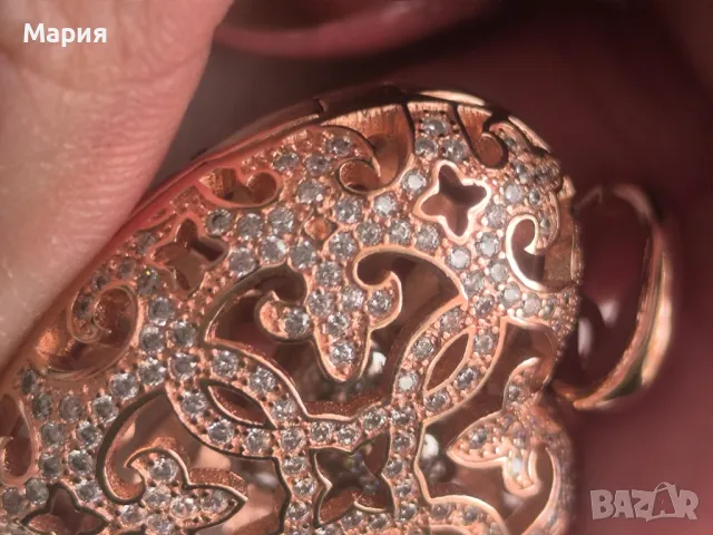 Масивна висулка от родирано сребро, снимка 5 - Колиета, медальони, синджири - 49869226